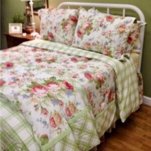 Chaps Floral Comforter Set in Green and Pink " Constance Garden"